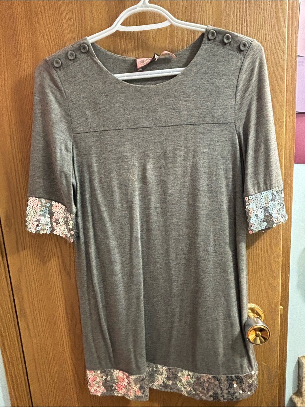 Y2k Juicy Couture Gray Sequin Trim Dress